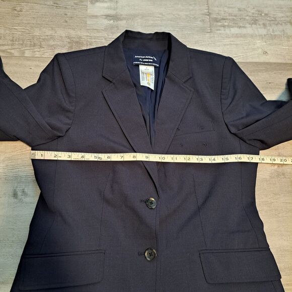 American Airlines Lands End Women’s Size 4 Navy Blue Blazer Wool Blend NEW NWT - Picture 10 of 13